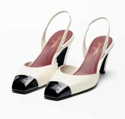 Chanel Classic Cap Toe Slingbacks Ivory Black - photo 4